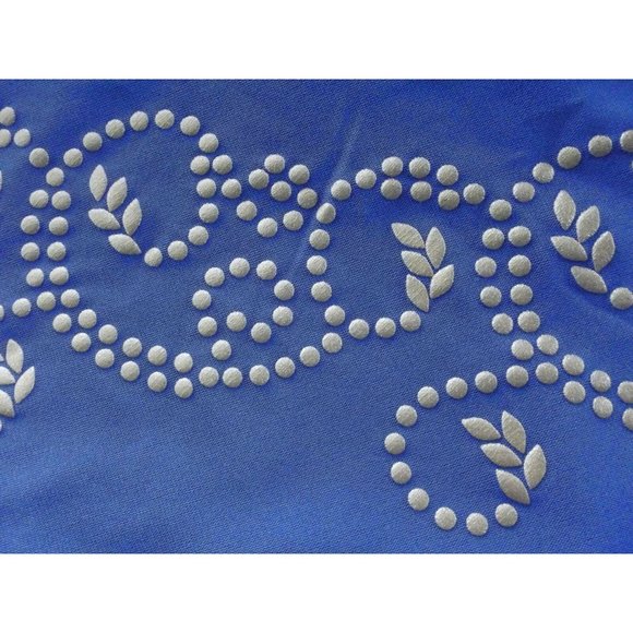 Blue Tunic Blouse Women's XL One Shoulder shirt top gold design polyester dress - Picture 5 of 6